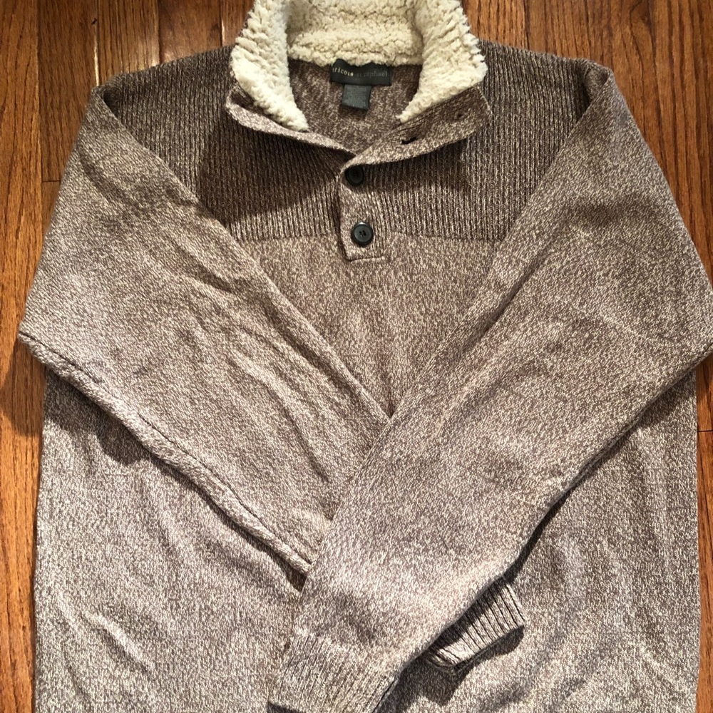 Fleece collared sweater